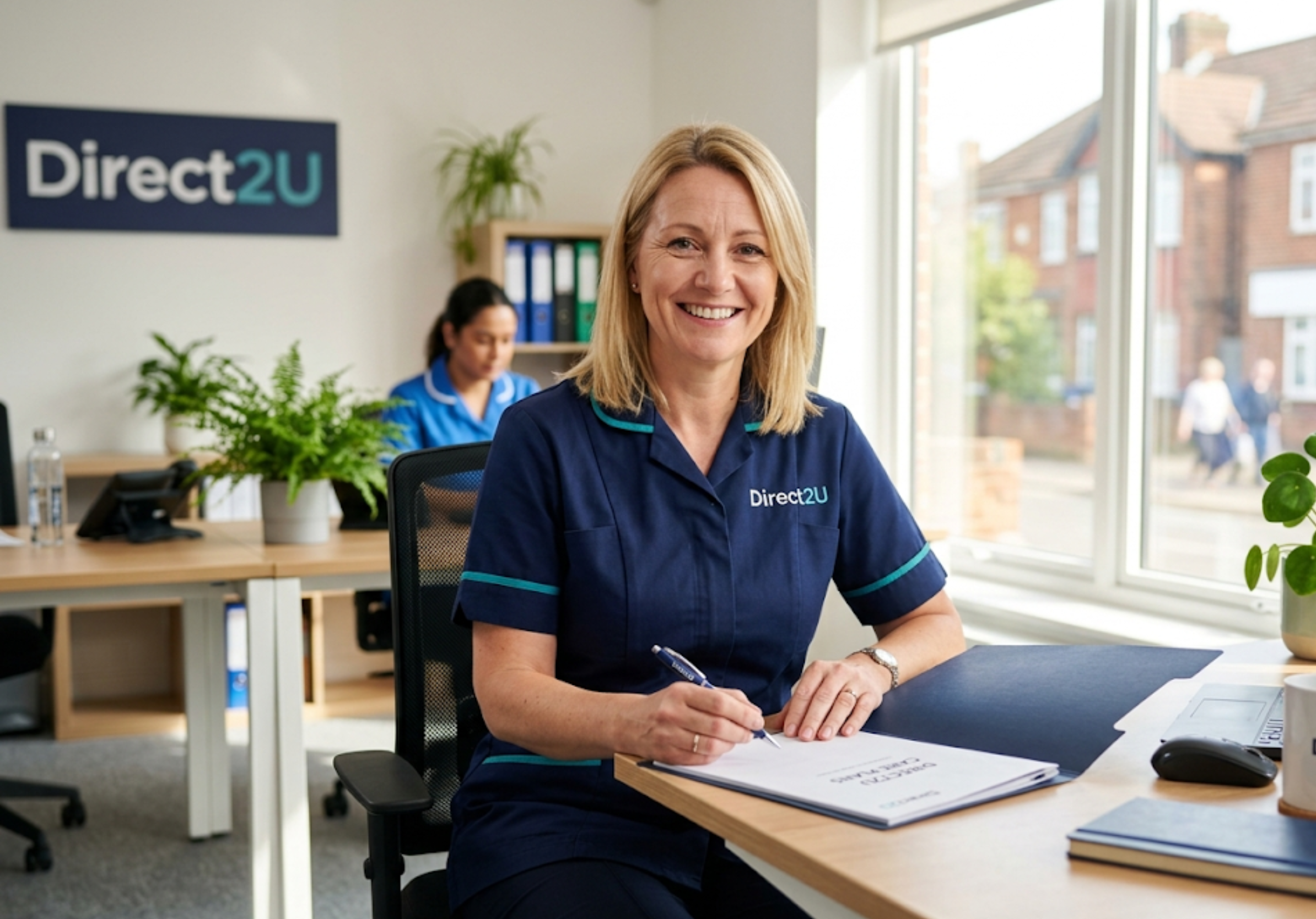 Direct2U care coordinator in the Enfield office ready to arrange a free home care assessment